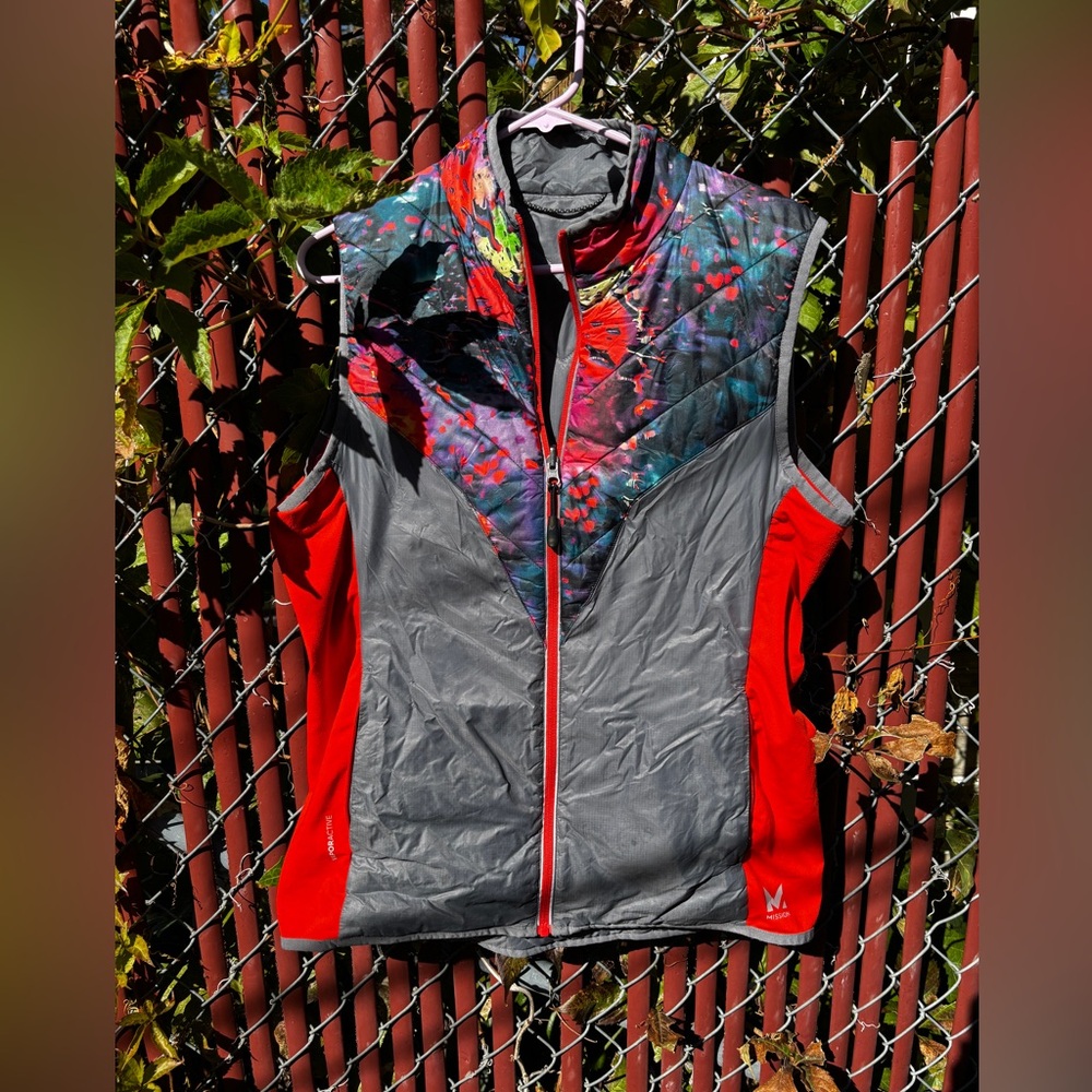 Colorful Reversible Vest with Red and Gray Accents